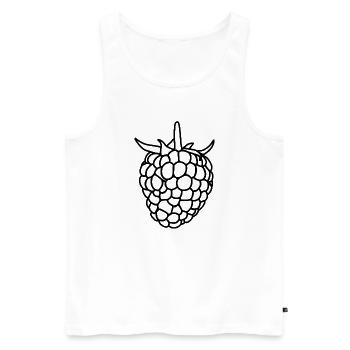 Himbeer-Silhouette - Männer Premium Bio Tank Top - Weiß - Vorne - Michal (187cm)