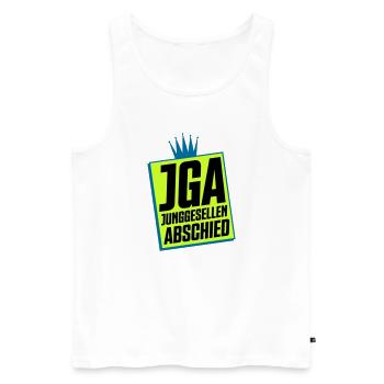 Junggesellenabschied JGA Neon Design - Männer Premium Bio Tank Top - Weiß - Vorne - Michal (187cm)