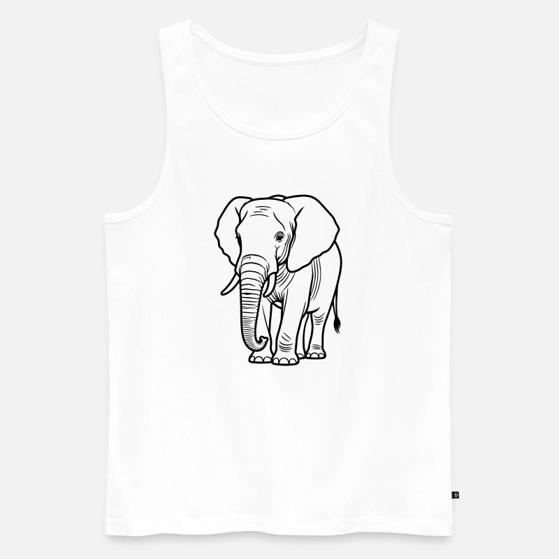 Elefant - Männer Premium Bio Tank Top - Weiß
