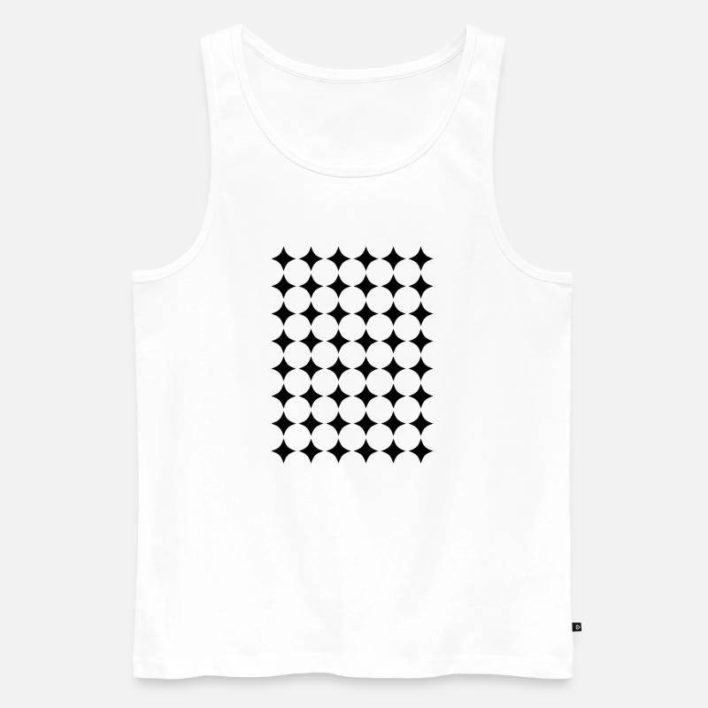 geometric circles pattern grid - Men's Premium Organic Tank Top - white