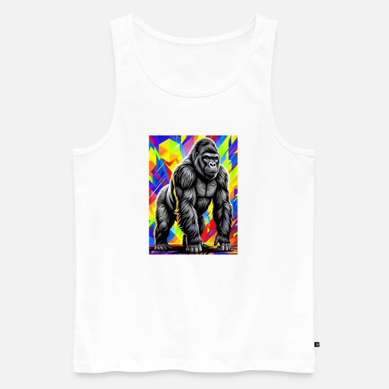 Gorilla - Männer Premium Bio Tank Top - Weiß