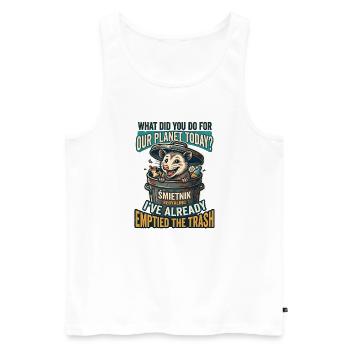 What did you do for our planet today? Opossum  - Männer Premium Bio Tank Top - Weiß - Vorne - Michal (187cm)
