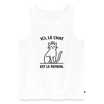  Ici Le Chat Est Le Patron - Débardeur bio Premium Homme - blanc - Devant - Michal (187cm)