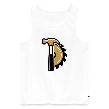 Hammer Kreissaege Logo - Männer Premium Bio Tank Top - Weiß - Vorne - Michal (187cm)
