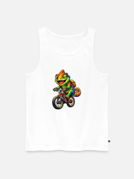 Caméléon à vélo - Débardeur bio Premium Homme - blanc