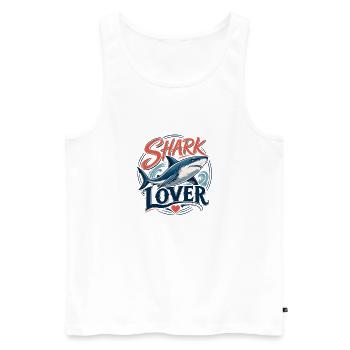 Shark Lover - T-Shirt für Hai-Fans - Männer Premium Bio Tank Top - Weiß - Vorne - Michal (187cm)