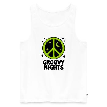 Groovy Peace Zeichen Logo - Männer Premium Bio Tank Top - Weiß - Vorne - Michal (187cm)
