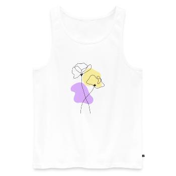 Pastel de coquelicots au trait - Débardeur bio Premium Homme - blanc - Devant - Michal (187cm)