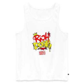 Rich Dogs Graffiti Crown - Men's Premium Organic Tank Top - white - Front - Michal (187cm)