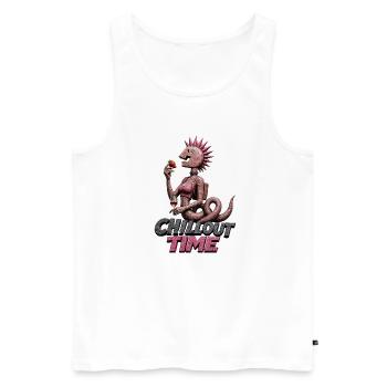 Démon de la Pierre du Temps Chillout - Débardeur bio Premium Homme - blanc - Devant - Michal (187cm)