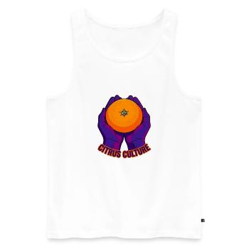 Pop Art Culture des agrumes orange - Débardeur bio Premium Homme - blanc - Devant - Michal (187cm)