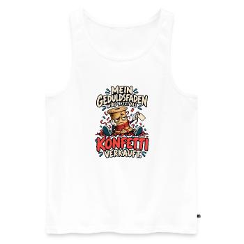 Geduldsfaden Konfetti - Männer Premium Bio Tank Top - Weiß - Vorne - Michal (187cm)