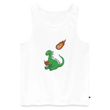 Nur noch ein Buch Dinosaurier - Männer Premium Bio Tank Top - Weiß - Vorne - Michal (187cm)