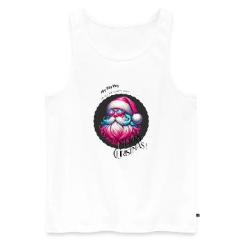 Weihnachtsmann - Fröhliche Weihnachten - Design - Männer Premium Bio Tank Top - Weiß - Vorne - Michal (187cm)