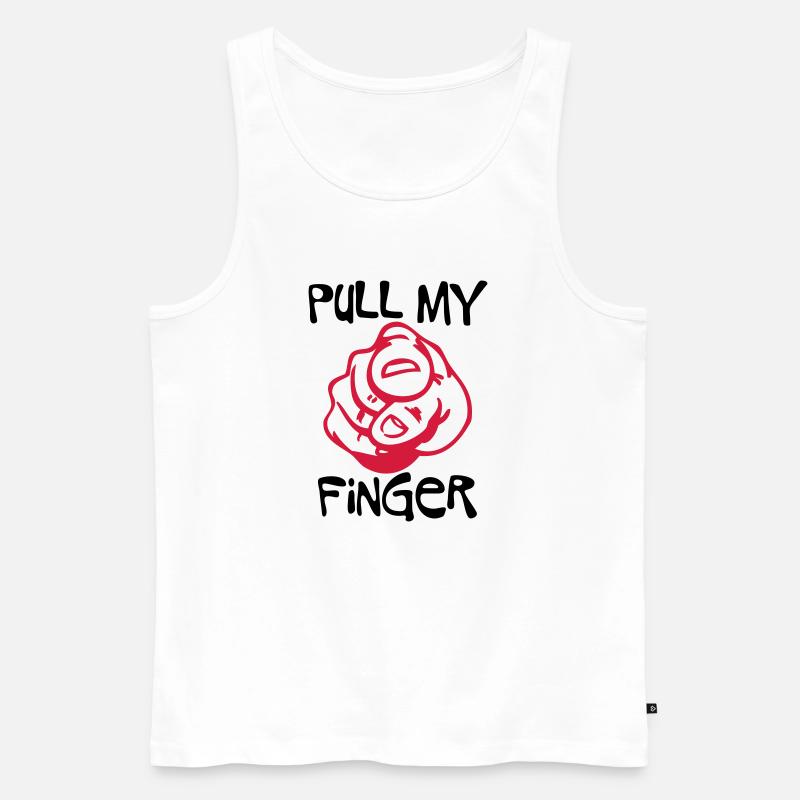 Pull my Finger - Männer Premium Bio Tank Top - Weiß