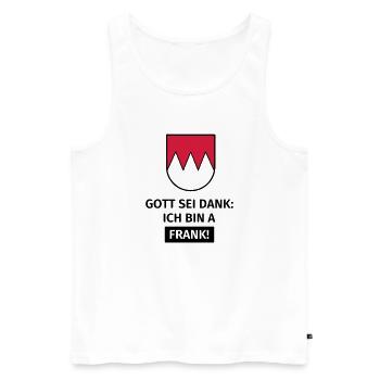 Gott sei Dank ich bin a Frank - Männer Premium Bio Tank Top - Weiß - Vorne - Michal (187cm)