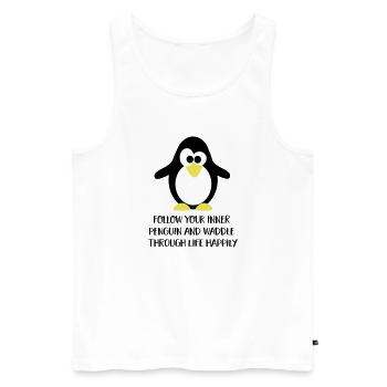 Pinguin - Men's Premium Organic Tank Top - white - Front - Michal (187cm)
