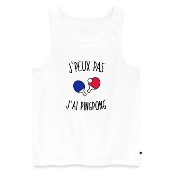 J'peux pas j'ai pingpong - Débardeur bio Premium Homme - blanc - Devant - Michal (187cm)