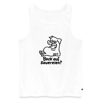 Bock auf Sauereien - line - Männer Premium Bio Tank Top - Weiß - Vorne - AI Model Male 178 light (178cm)