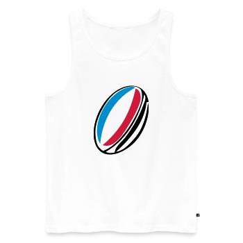Frankreich Rugby-Ball - Männer Premium Bio Tank Top - Weiß - Vorne - Michal (187cm)