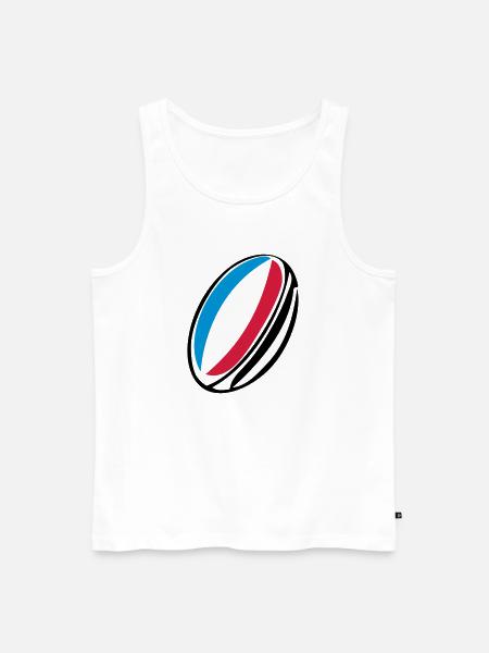 Frankreich Rugby-Ball - Männer Premium Bio Tank Top - Weiß
