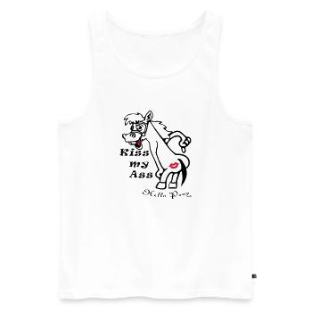 hello_pony_kiss_my_ass_ - Männer Premium Bio Tank Top - Weiß - Vorne - Michal (187cm)