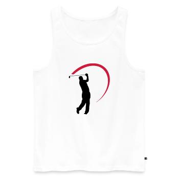 golf - Männer Premium Bio Tank Top - Weiß - Vorne - AI Model Male 178 light (178cm)