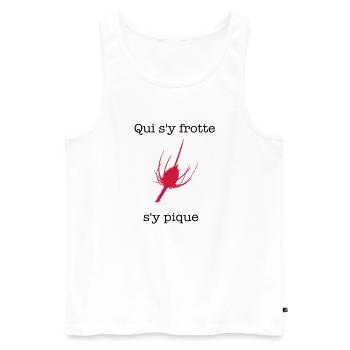 pique - Männer Premium Bio Tank Top - Weiß - Vorne - AI Model Male 178 light (178cm)