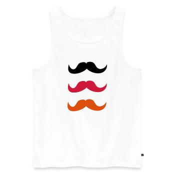 Moustaches pour l'Allemagne - Débardeur bio Premium Homme - blanc - Devant - Michal (187cm)