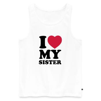 I love my sister - Men's Premium Organic Tank Top - white - Front - Michal (187cm)