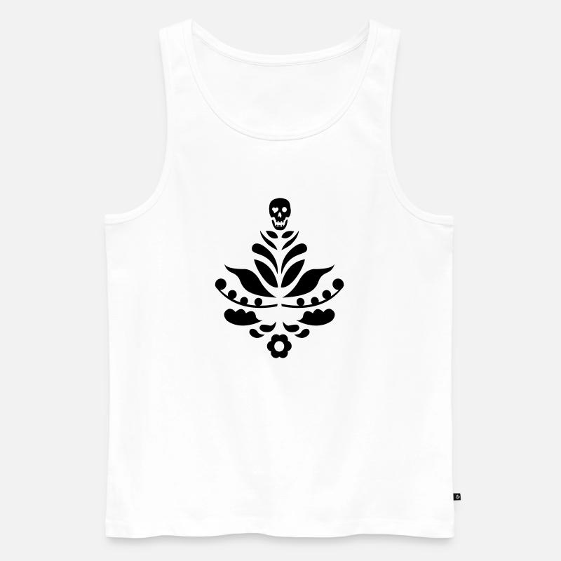 Kurbits & Schädel schwarz - Männer Premium Bio Tank Top - Weiß