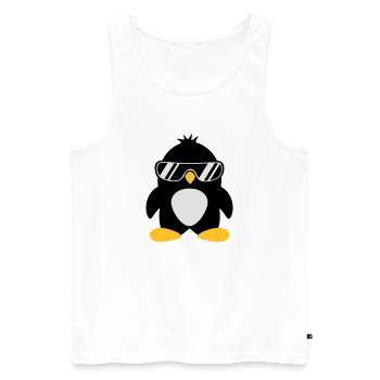 Cool oiseau pingouin chef mignon avec des lunettes de soleil - Débardeur bio Premium Homme - blanc - Devant - Michal (187cm)