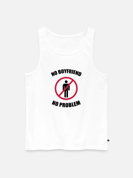 no_boyfriend_no_problem - Men's Premium Organic Tank Top - white