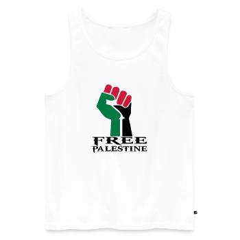 dessin palestinen symbole drapeau palestine - Débardeur bio Premium Homme - blanc - Devant - AI Model Male 178 light (178cm)