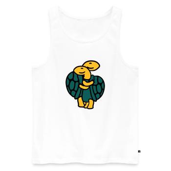 Sweet Cute Tortoise Couple - Men's Premium Organic Tank Top - white - Front - Michal (187cm)