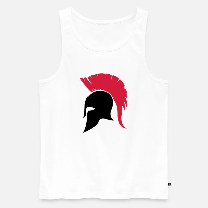 sparta_helm02 - Männer Premium Bio Tank Top - Weiß