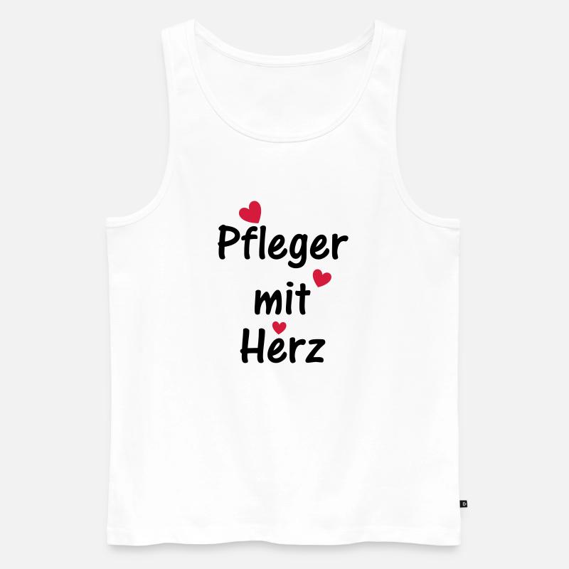 Pfleger mit Herz - Männer Premium Bio Tank Top - Weiß