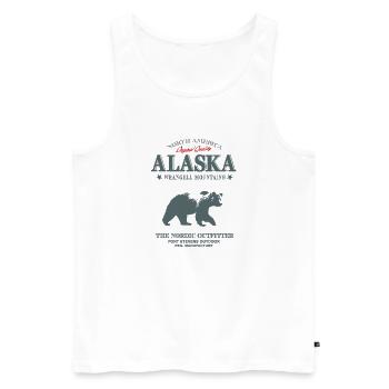 Alaska - Grizzly Bear - Männer Premium Bio Tank Top - Weiß - Vorne - Michal (187cm)