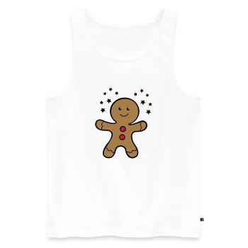 lebkuchenmann_2 - Männer Premium Bio Tank Top - Weiß - Vorne - Michal (187cm)