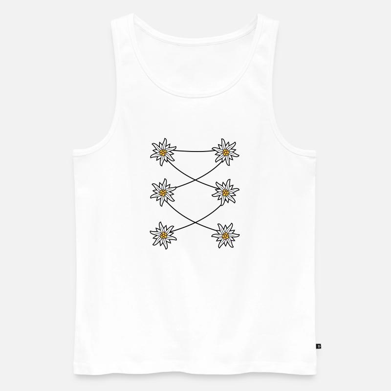 Dirndl Schuerze Edelweiss - Männer Premium Bio Tank Top - Weiß