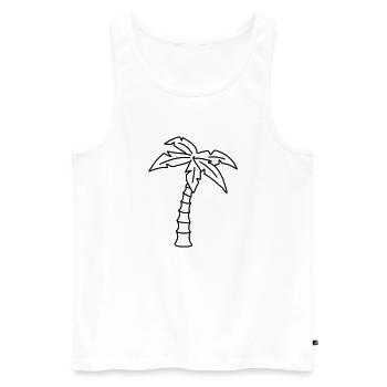 Palme Skizze - Männer Premium Bio Tank Top - Weiß - Vorne - Michal (187cm)