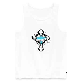 Marseille - Men's Premium Organic Tank Top - white - Front - Michal (187cm)
