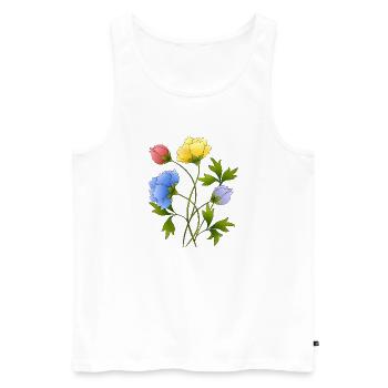 Fleur - Débardeur bio Premium Homme - blanc - Devant - Michal (187cm)