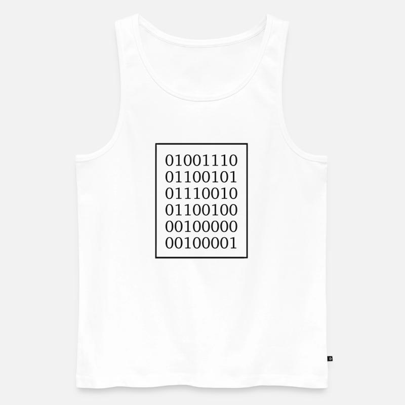 Nerd? In binary language - Men's Premium Organic Tank Top - white