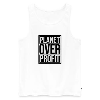 planet over profit quote - Men's Premium Organic Tank Top - white - Front - Michal (187cm)