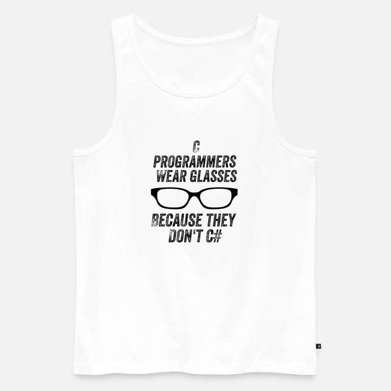 Lustige C-Programmierer - Männer Premium Bio Tank Top - Weiß