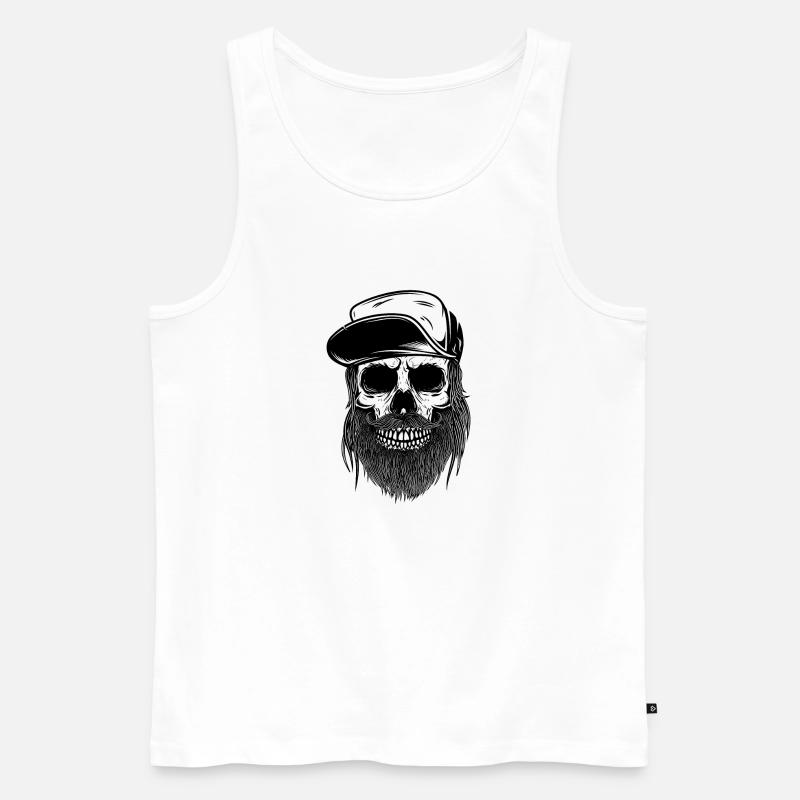 Schmuddeliger Schädel - Männer Premium Bio Tank Top - Weiß