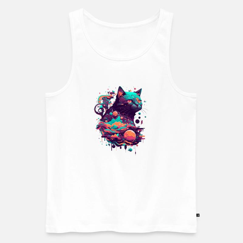 vector katze 2 0 - Männer Premium Bio Tank Top - Weiß