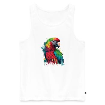 Bunter Papagei - Männer Premium Bio Tank Top - Weiß - Vorne - Michal (187cm)