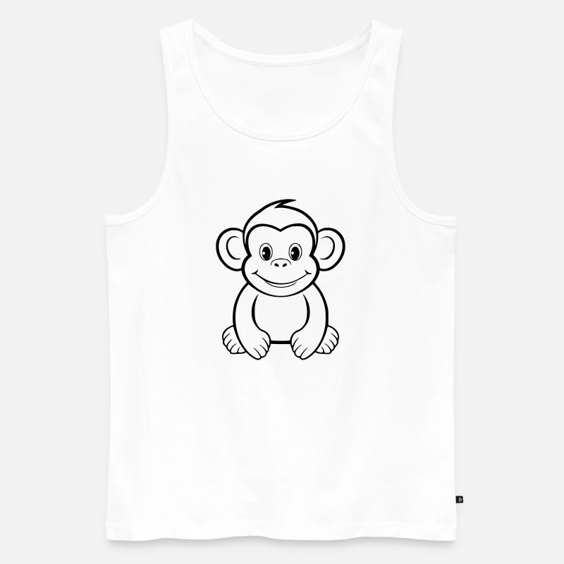 Affe - Männer Premium Bio Tank Top - Weiß